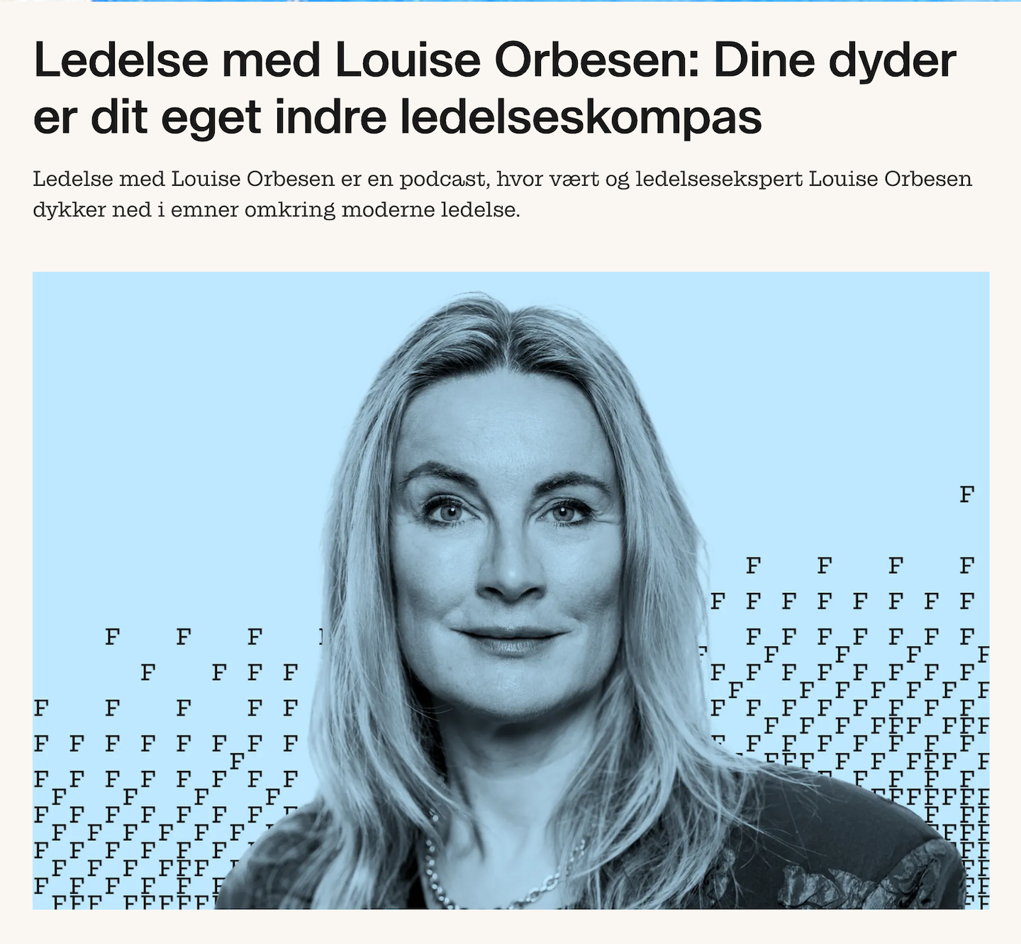 Ledelse med Louise Orbesen: Dine dyder er dit eget indre ledelseskompas